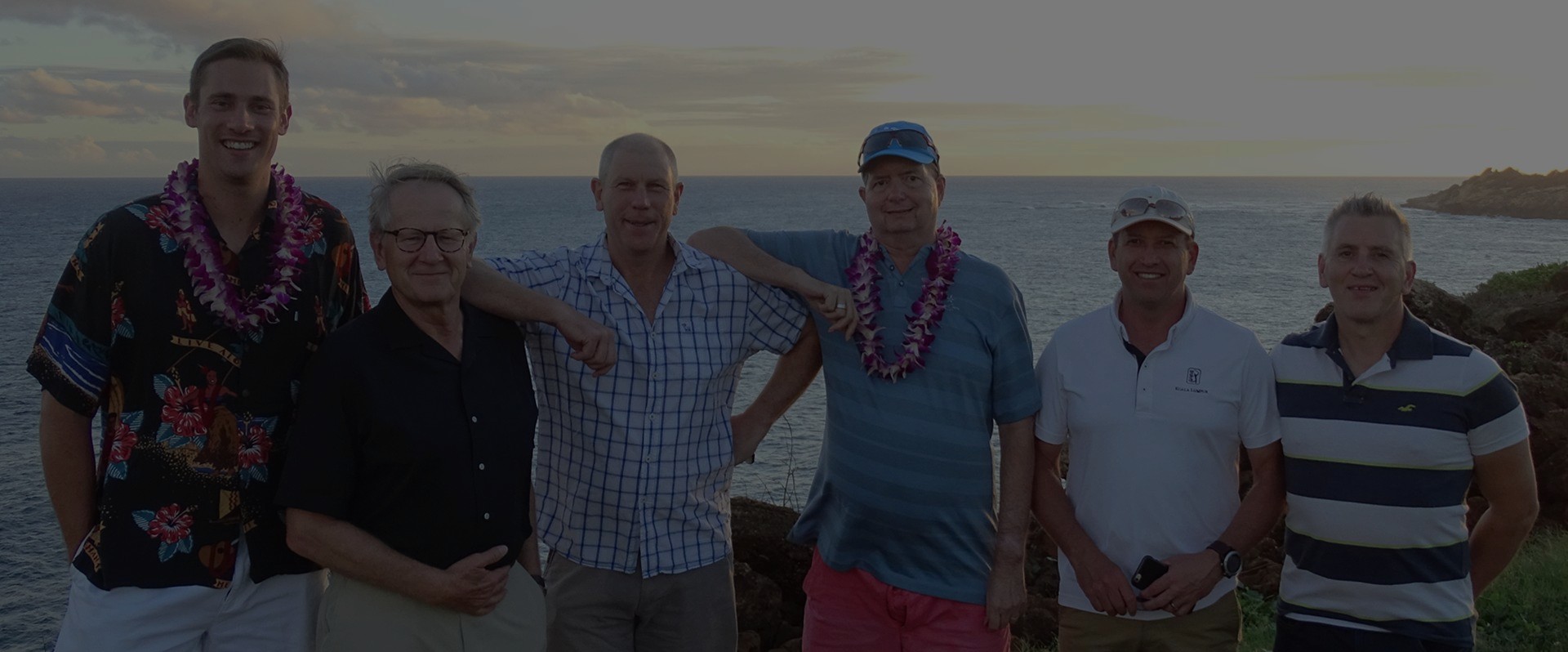 Jack McCullars with a group of golfers on tour